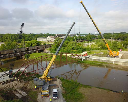 Bridge construction aerial